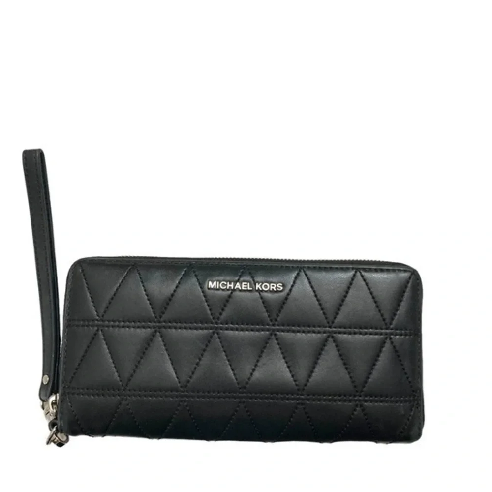 Michael Kors quilted zipper clutch bag